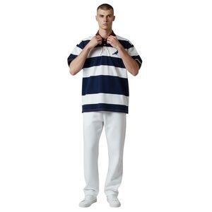 Jeff Staple Rugby Polo Shirt XL Rare High End Stripe Streetwear Pigeon Brand‎